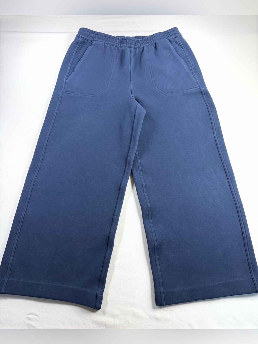 Banana Republic Wide Leg Sweatpants Women’s M Navy Blue Pull On Lounge Pants